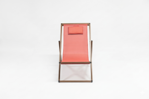 EASY Alüminyum Katlanır Şezlong I CEVİZ & Red File