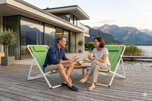 EASY Alüminyum Katlanır Şezlong I WHITE & Green File