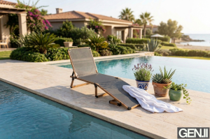 Alüminyum Katlanır Şezlong I TEAK & Antrasit File