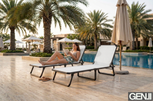 Alüminyum Katlanır Şezlong I ANTRASİT & Latte File