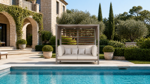 Alüminyum Daybed. COMO I Cappicuno & Bej Minder