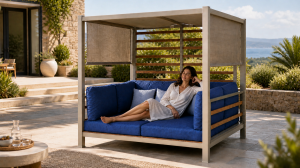 Alüminyum Daybed. COMO I Cappicuno & Mavi Minder