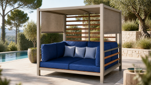 Alüminyum Daybed. COMO I Cappicuno & Mavi Minder