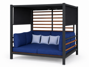 Alüminyum Daybed. COMO I Antrasit & Mavi Minder
