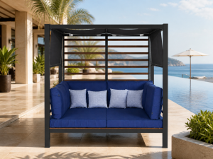 Alüminyum Daybed. COMO I Antrasit & Mavi Minder
